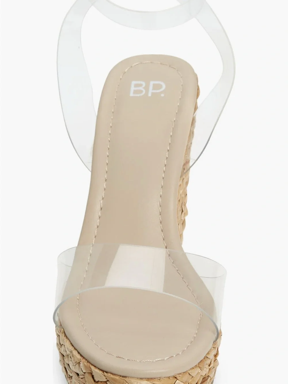 BP Ginny Espadrille Clear-Strap Ankle Strap Wedge Sandal